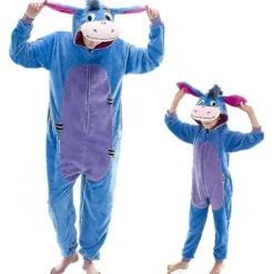 Snug Fit Unisex Vuxen Onesie Pyjamas Flanell Cosplay Djur Heldräkt Halloween Kostym Sovkläder Hemmakläder Q Ningling 85cm Åsna 95 cm> Dräkter