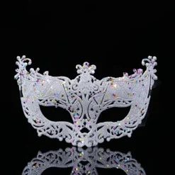 Snygg lyxig venetiansk maskeradmask för kvinnor, flickor Sexig Fox Eye-mask för utklädnad Jul Halloweenfest><noscript><img width=