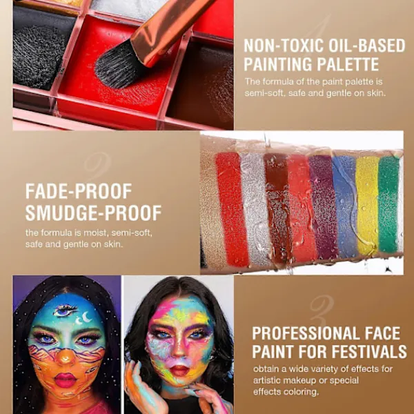 Sommaren jag blev vacker 12 Färger Halloween Smink Ansiktsfärg Ansiktsfärg Jul Ansiktsfärg> Smink