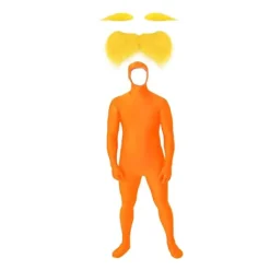 Spandex Morphsuit med ansiktsöppning & falsk mustasch för Halloween[JUN] 150> Dräkter