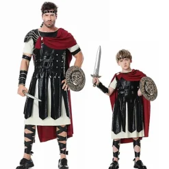 LAIQIANKUI Spartan Warrior set Roman Gladiator Cosplay Halloween Carnival kostym för vuxet barn XL> Dräkter