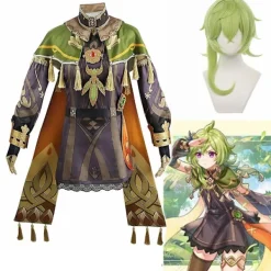 Spel Genshin Impact Collei Sumeru Dendro Avidya Skogsvaktare Elev Cosplay Kostym Collei Uniform Klänning Peruk Karnevalskostymer XXXL> Peruker