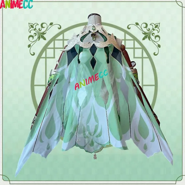 Spel Genshin Impact Nahida Cosplay Kostym Peruk Lesser Lord Kusanali Cosplay Kostym Komplett Set Halloween Rollspelsdräkter Uniform S&Genshin impact | Fyndiq> Peruker