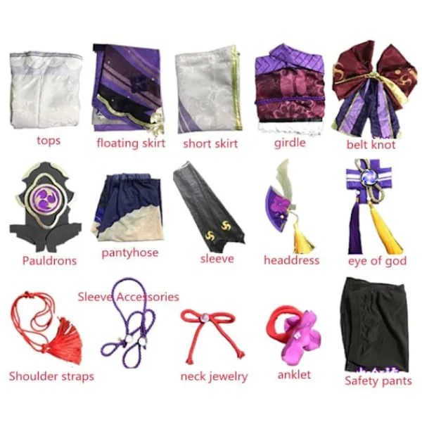 Spel Genshin Impact Raiden Shogun Cosplay Kostym Baal Sexig Kvinnor Kimono Klänning Uniform Kostym Halloween Kostymer för Kvinnor -FS- S | Fyndiq> Peruker