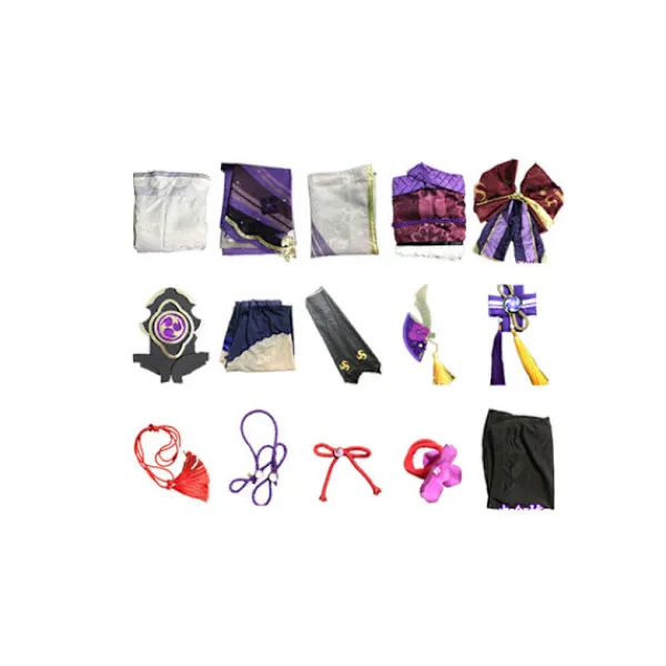 Spel Genshin Impact Raiden Shogun Cosplay Kostym Baal Sexig Kvinnor Kimono Klänning Uniform Kostym Halloween Kostymer för Kvinnor -FS- S | Fyndiq> Peruker