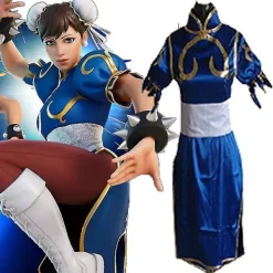 Spelkämpe Chun-li Kostym Chun Li Cheongsam Med Tillbehör Och Midjeband Fancy M> Dräkter