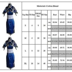 Spelkämpe Chun-li Kostym Chun Li Cheongsam Med Tillbehör Och Midjeband Fancy M><noscript><img width=