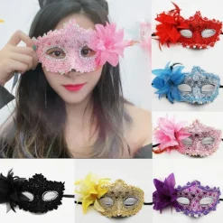 Spets ögonmasker Maskeradmasker SVART><noscript><img width=