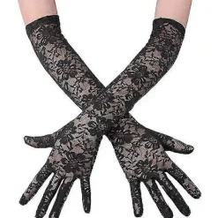 Spetshandskar Långa Handskar Punkhandskar För Halloweenfest Kostymtillbehör Kvällsfest Svart 1 Par> Tillbehör