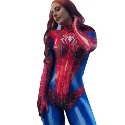 Spiderman Cosplay-dräkt för kvinnor Halloween påsk Ed röd> Dräkter