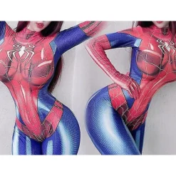 Spiderman Cosplay-dräkt för kvinnor Halloween påsk Ed röd> Dräkter