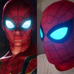 Holocky Spiderman-mask med lysande ögon, Superhjältemask för barn/vuxna><noscript><img width=