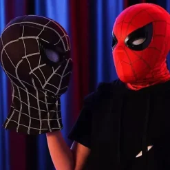 Spindelmannen Mask med Ringfjärrkontroll för Blinkande Ögon, Blinkande Ögon, Hjälm, Cosplayfest, Halloween Mask Rekvisita Miles pannband/kan blinka | Fyndiq><noscript><img width=