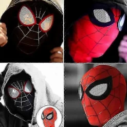 Spindelmannen Mask Superhjälte Miles Morales Peter Parker Spindelmannen Cosplay Masker Spindelhjälm Halloween Kostym Rekvisita för Vuxna 25-26><noscript><img width=