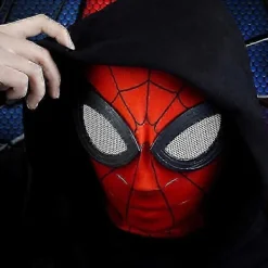 Spindelmannen Mask Superhjälte Miles Morales Peter Parker Spindelmannen Cosplay Masker Spindelhjälm Halloween Kostym Rekvisita för Vuxna 25-26><noscript><img width=