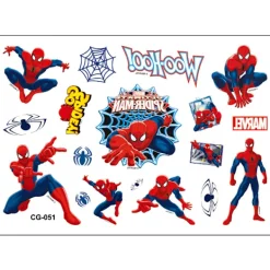 Spindelmannen Tatuering - 4 Ark - Barntatuering - Avengers Multicolor><noscript><img width=