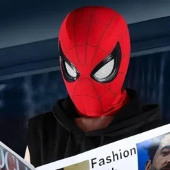 Spindelmask med rörliga ögon, helmask med hakstyrning av ögonstorlek, hjälte-cosplaymask för barn/vuxna> Masker