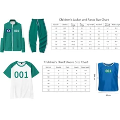 WAIDFU Squid Game 3 Spelare Cosplay Kostym Träningsoverall Komplett Klädset 160CM> Dräkter