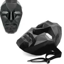 Squid Game Front Man Cosplay Halloween Mask Svart s> Masker