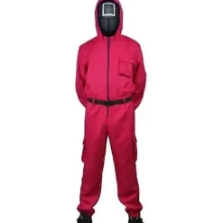 Squid Game Halloween Jul Cosplay Kostym Vuxen Helkroppsdräkt Set med Mask Bälte och Handskar - Perfekt XXL> Dräkter