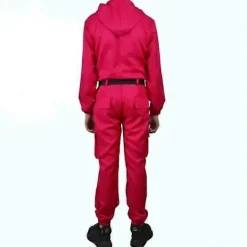 Squid Game Halloween Jul Cosplay Kostym Vuxen Helkroppsdräkt Set med Mask Bälte och Handskar - Perfekt XXL><noscript><img width=