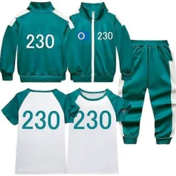 Squid Game 2-Spelar Cosplay Kostym Träningsjacka Komplett Klädset Nr 230 Nr 230 160cm> Dräkter
