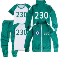 Squid Game Träningsdräkt Set med Nummer - Grön Jumpsuit[JUN] 170> Dräkter
