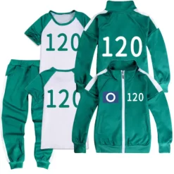 Squid Game Träningsdräkt Set med Nummer - Grön Jumpsuit[JUN] 170><noscript><img width=