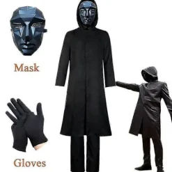 Squid Game Vuxen Stil Boss Kostym + Mask + Handskar Y L> Dräkter