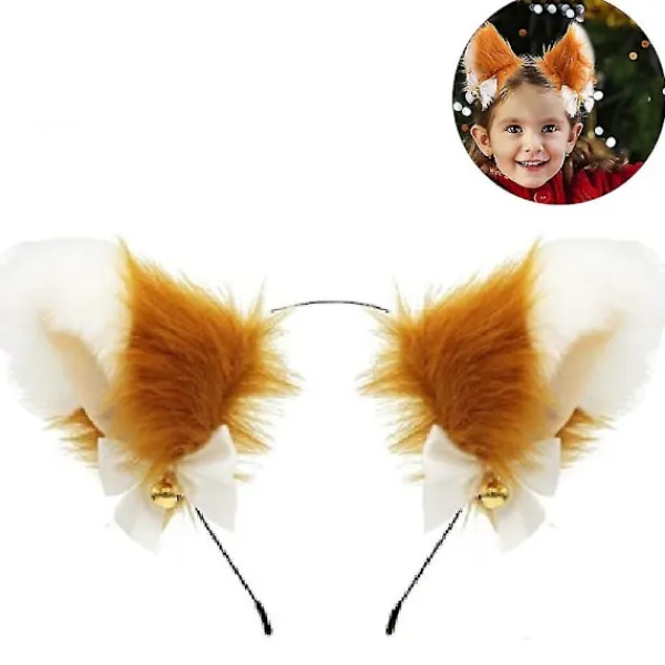 1st Cat Ears Pannband Cosplay Girls Dam Söt Party Pannband Khaki> Huvudbonader