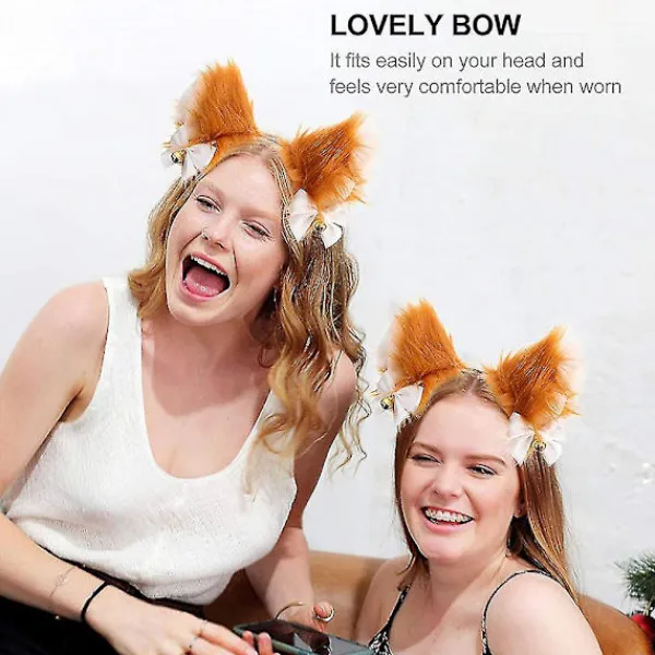 1st Cat Ears Pannband Cosplay Girls Dam Söt Party Pannband Khaki> Huvudbonader