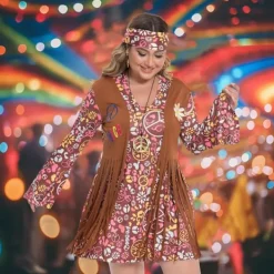 Söt DIY Plus Size Hippie Kostym Damkläder xs> Dräkter