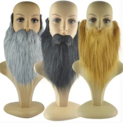 2ST Fake Beard Långt Fluff Skägg GRÅT><noscript><img width=