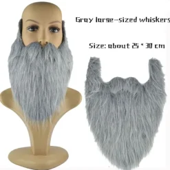 2ST Fake Beard Långt Fluff Skägg GRÅT><noscript><img width=