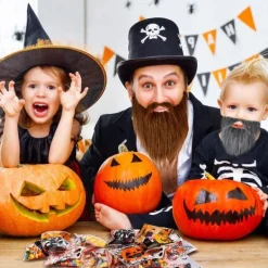 4st falska skägg, halloweenskägg, jultomteskägg, vitt långt hår, svart skägg, festskägg><noscript><img width=