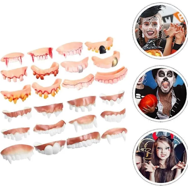 24st Falska Tänder Halloween Fula Tänder Roliga Falska Tänder Party Falska Tänder> Tillbehör