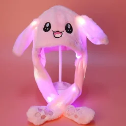 WINE 1st Glödande e Bunny Ears Hat Ear Moving Bunny Hat Toy> Huvudbonader