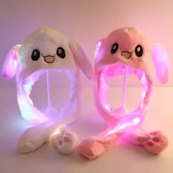 WINE 1st Glödande e Bunny Ears Hat Ear Moving Bunny Hat Toy> Huvudbonader