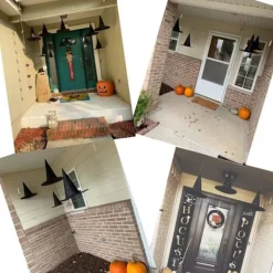 12ST Halloween häxhattar Häxdräkttillbehör, svart häxhatt> Huvudbonader