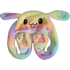 Söt hatt rör öronen mjuk rolig hatt - regnbåge - julklappar för barn - färgade gåvor> Huvudbonader