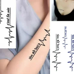 Söt Hjärtslag Fejk Tatuering Klistermärke Vattentät Temporär Tatuering Klistermärke> Smink