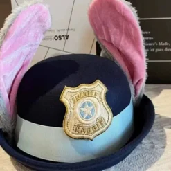 ATELA Söt Judy Hatt Kanin Bowler Zootopia Polis Officer Barn Vuxen Cosplay Hårband Huvudbonad> Huvudbonader