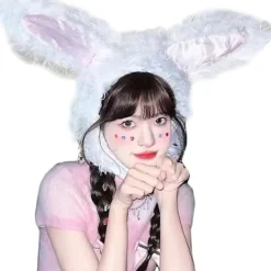 Söt Kaninhatt Öronhuvudband Mössa Kanin Cosplay Fotorekvisita Roliga Rekvisita Mjuk Nyhet Klä Upp Fest Evenemang Kostym> Huvudbonader