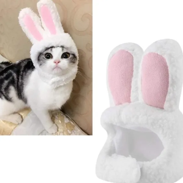 Söt kattkaninhatt, söt katthattkostym, husdjursklänninghatt> Huvudbonader