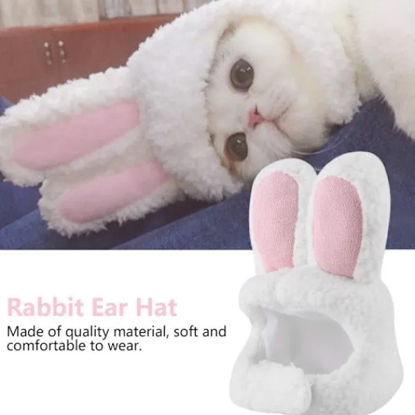 Söt kattkaninhatt, söt katthattkostym, husdjursklänninghatt> Huvudbonader