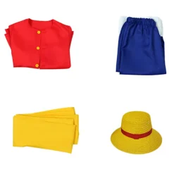 4st Luffy set Halloween animedräkt för barn vuxen Kid-M><noscript><img width=