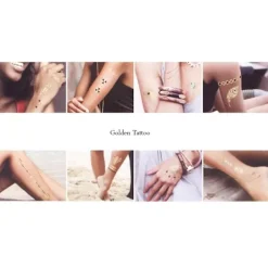 Otego 10st Metallic Tatuering guld / silver , metal flash tattoo> Smink