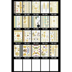 Otego 10st Metallic Tatuering guld / silver , metal flash tattoo><noscript><img width=