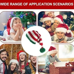 Söt Mössa, Vintermössa - Varm och Stretchig Julmössa - Festliga Mössor, Unisex Tomtemössa för Julafton, Sammankomster, Dagligt Bruk><noscript><img width=