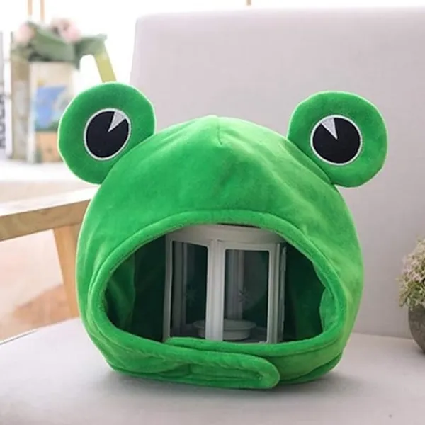 Söt plysch groda hatt halsduk mössa festkläder cosplay kostym> Huvudbonader